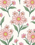 Pink Daisy Garden Pattern Rug