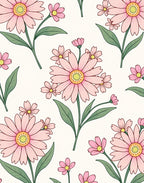 Pink Daisy Garden Pattern Rug