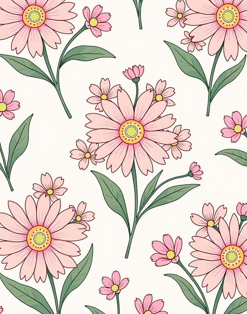 Pink Daisy Garden Pattern Rug