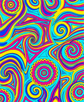 Colorful Swirl And Star Pattern Rug