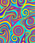 Colorful Swirl And Star Pattern Rug