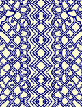 Blue Cream Lattice Floral Design Rug