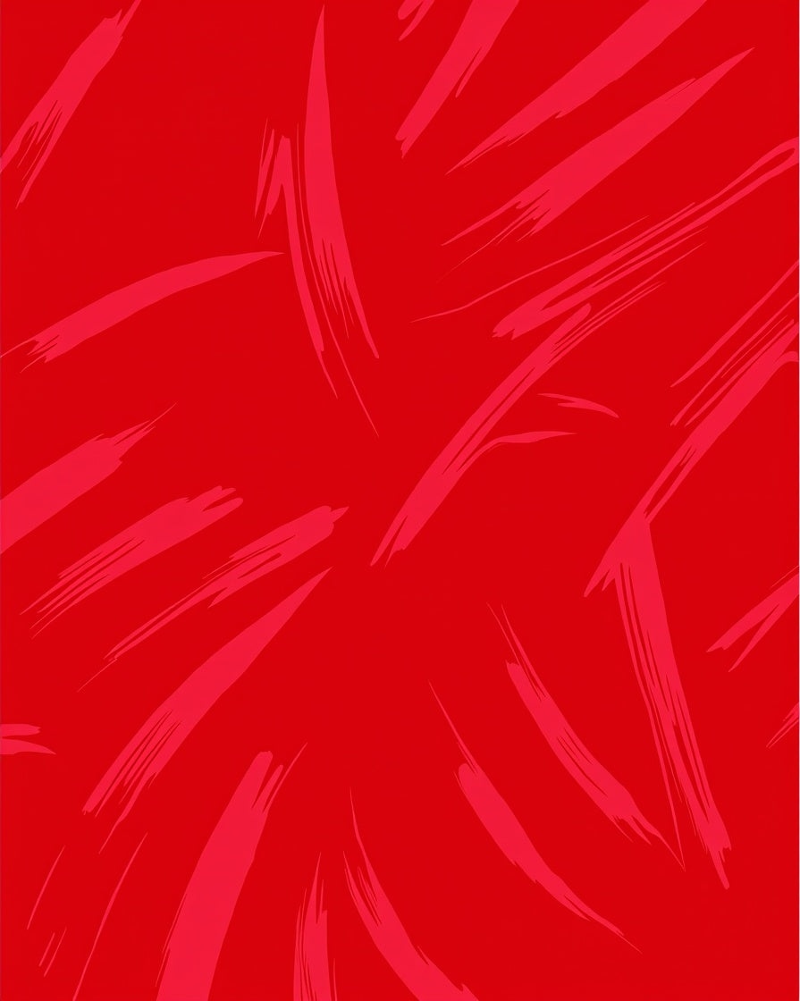 Bold Red Brushstroke Abstract Design Rug