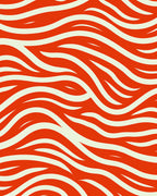 Abstract Orange White Flow Rug