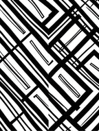 Abstract Black White Geometric Angled Lines Rug