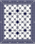 Classic Navy Star Geometric Pattern Rug