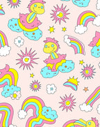 Whimsical Rainbows and Sunbursts Pattern Rug
