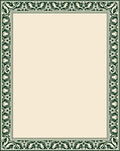 Elegant Green Floral Border Rug