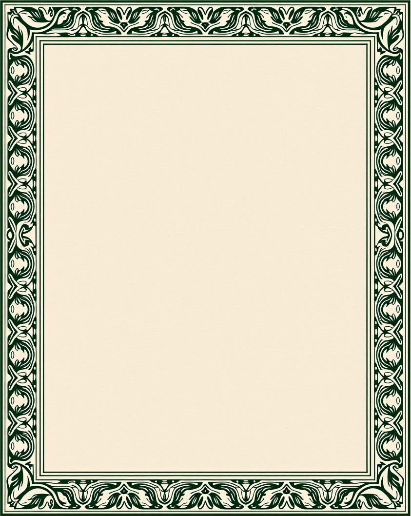 Elegant Green Floral Border Rug