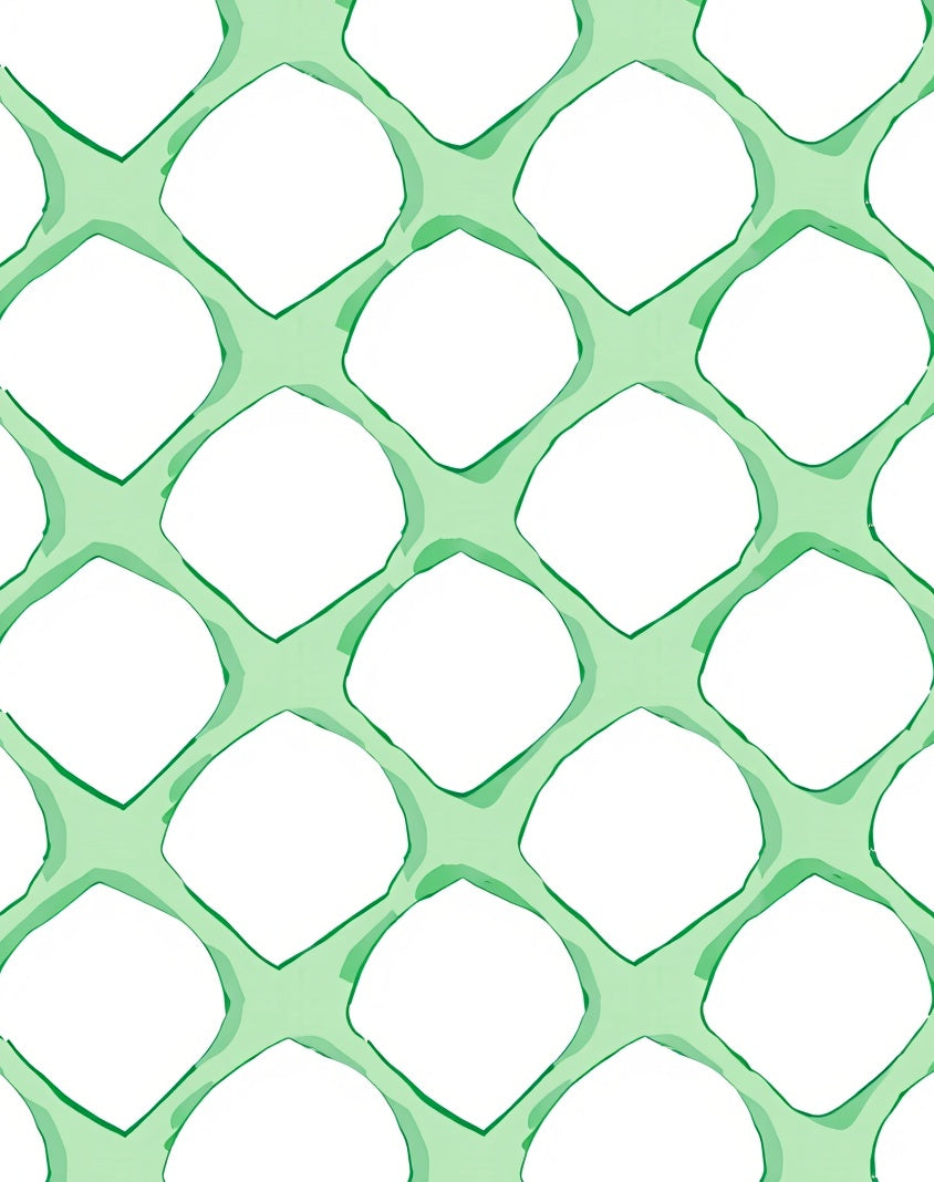 Fresh Green Geometric Lattice Design Rug