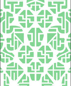 Chic Geometric Patterned Light Green Rug