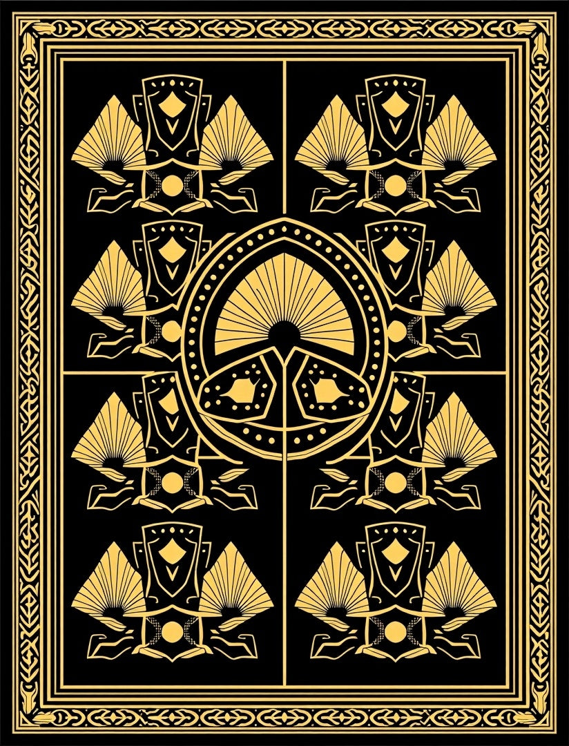Art Deco Geometric Fan Silhouette Rug