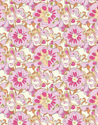 Ornate Pink Floral Pattern Design Rug