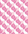 Pink Checkered Abstract Floral Rug