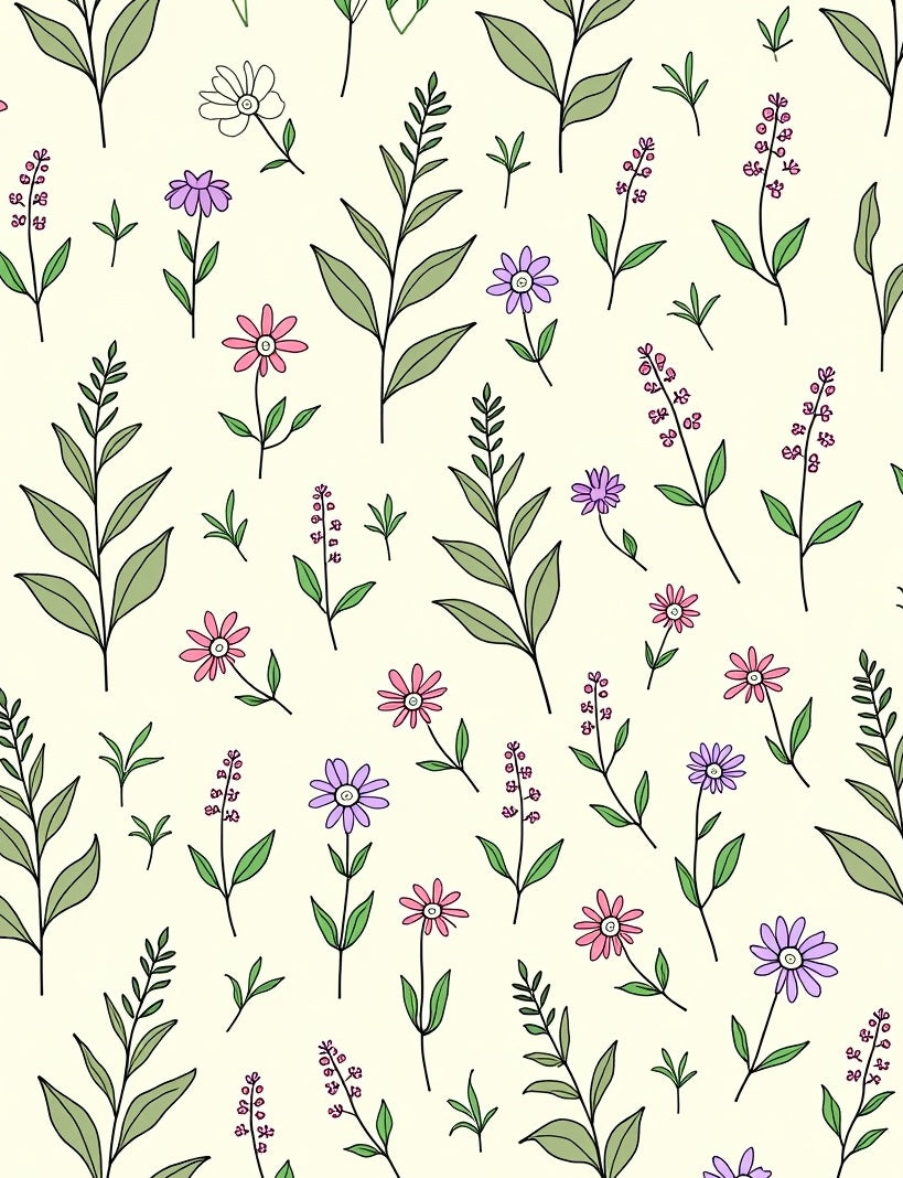 Whimsical Floral Pattern Design Rug