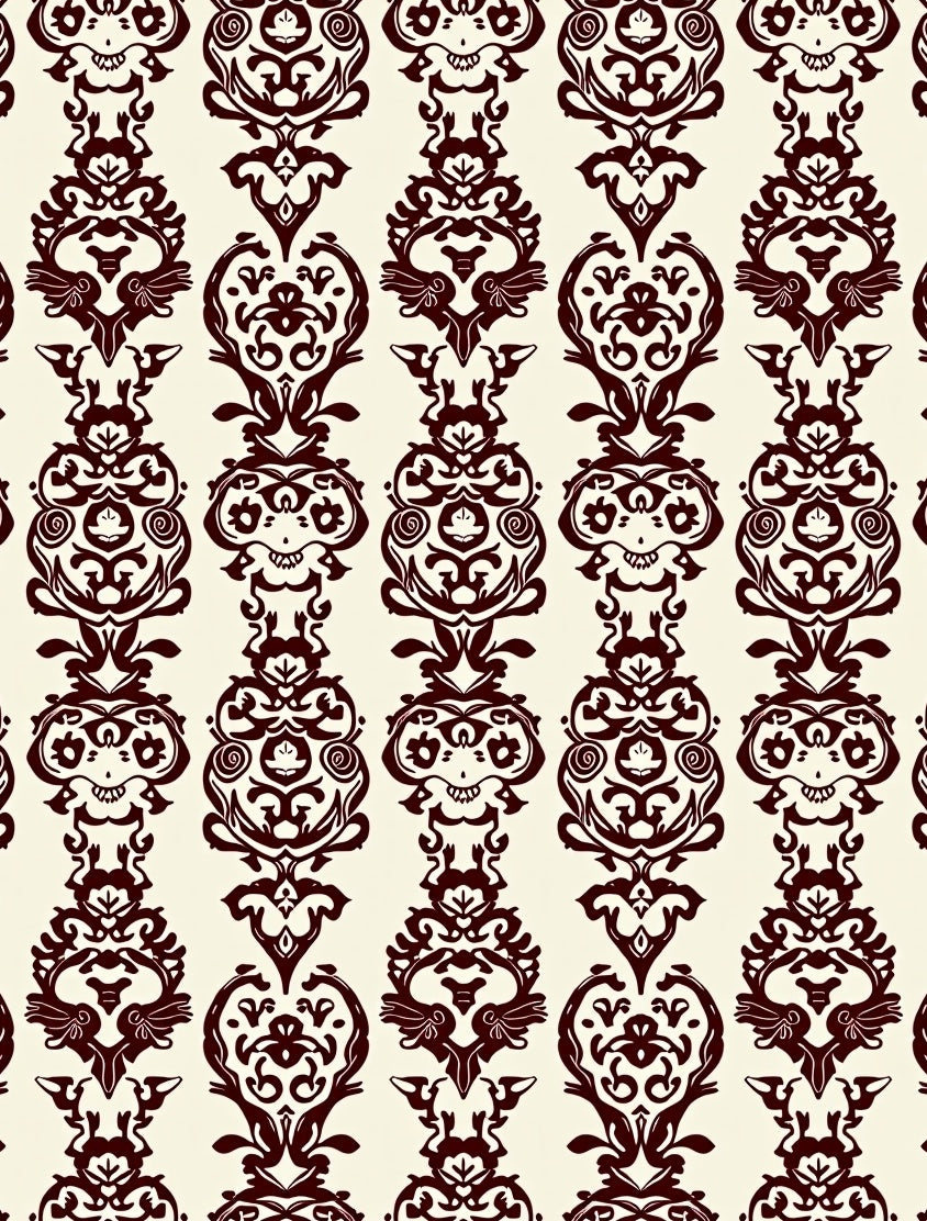 Damask Style Ornate Pattern Rug