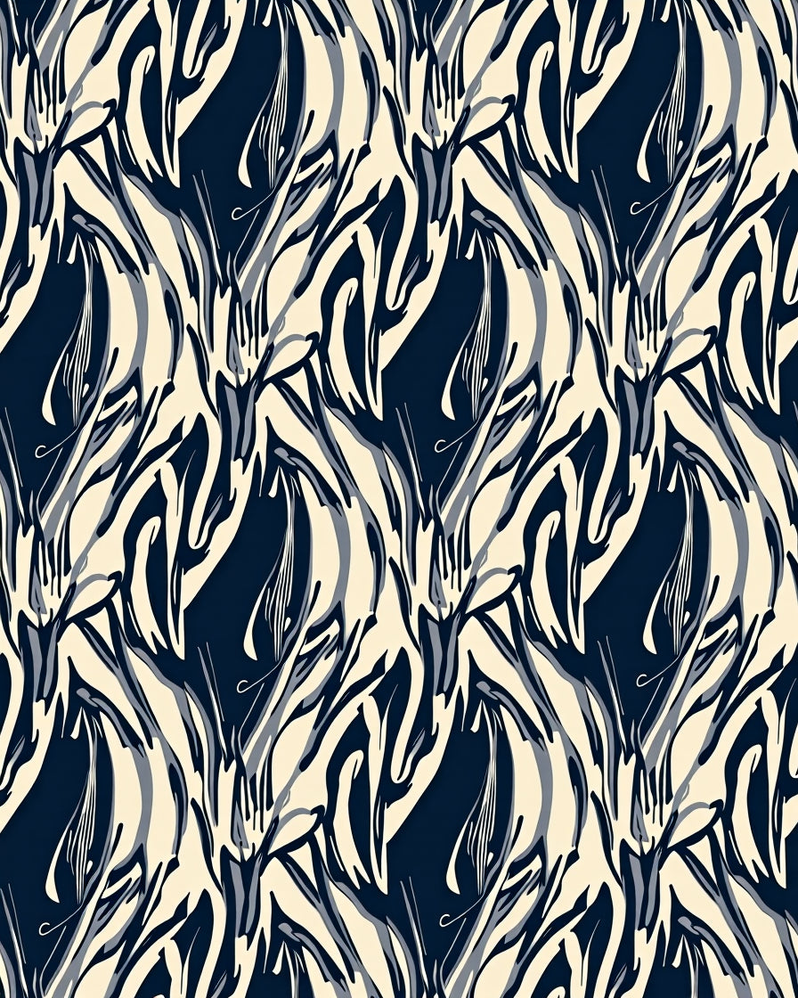 Abstract Organic Swirl Pattern Rug