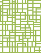 Green Rectangular Grid Abstract Pattern Rug