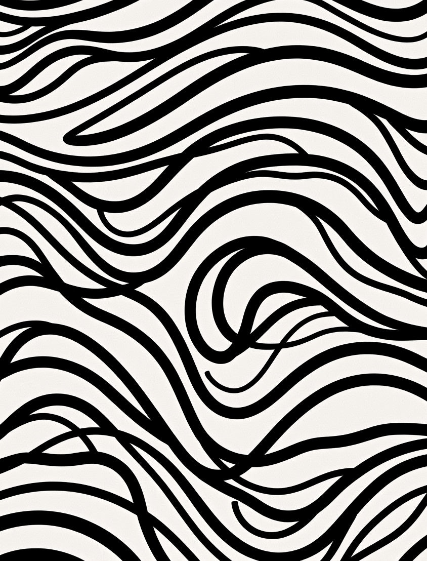 Abstract Black And White Swirl Pattern Rug