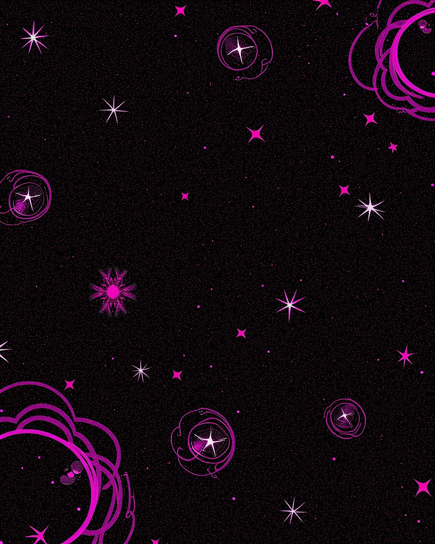 Cosmic Pink Nebula Starry Night Rug