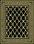 Classic Lattice Patterned Golden Rug