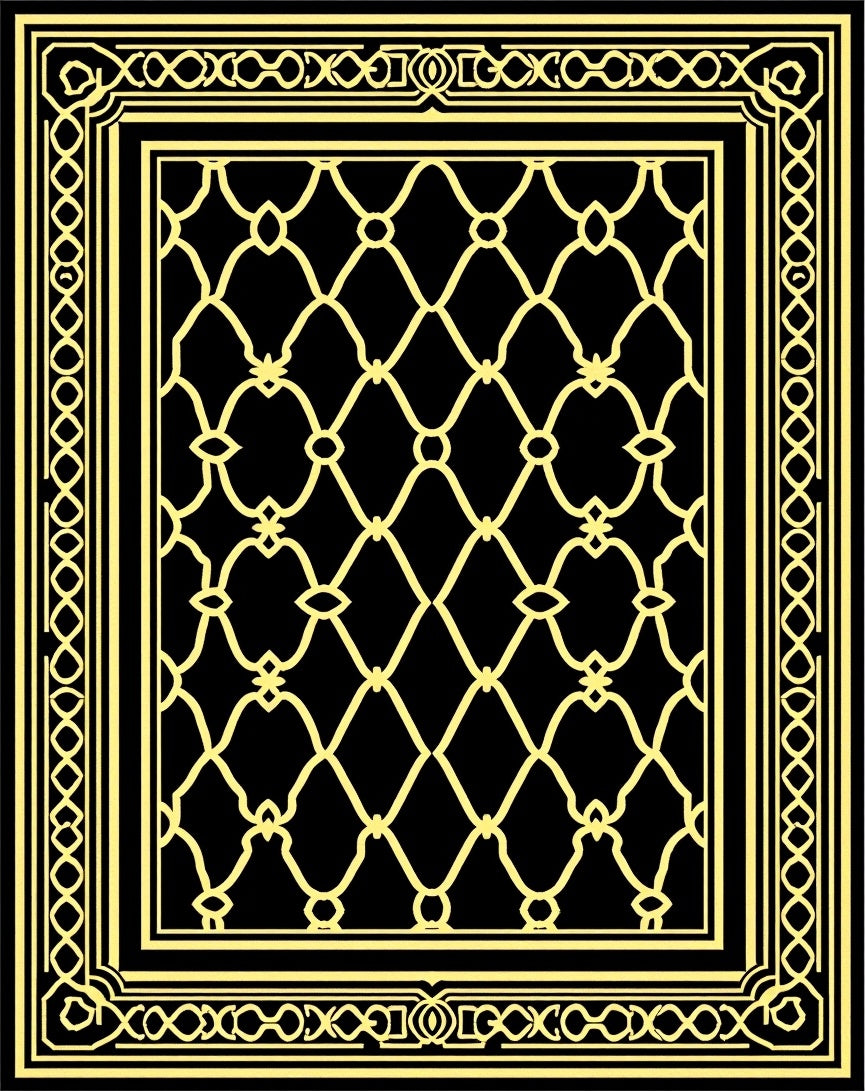 Classic Lattice Patterned Golden Rug