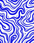 Abstract Blue Swirl Pattern Rug