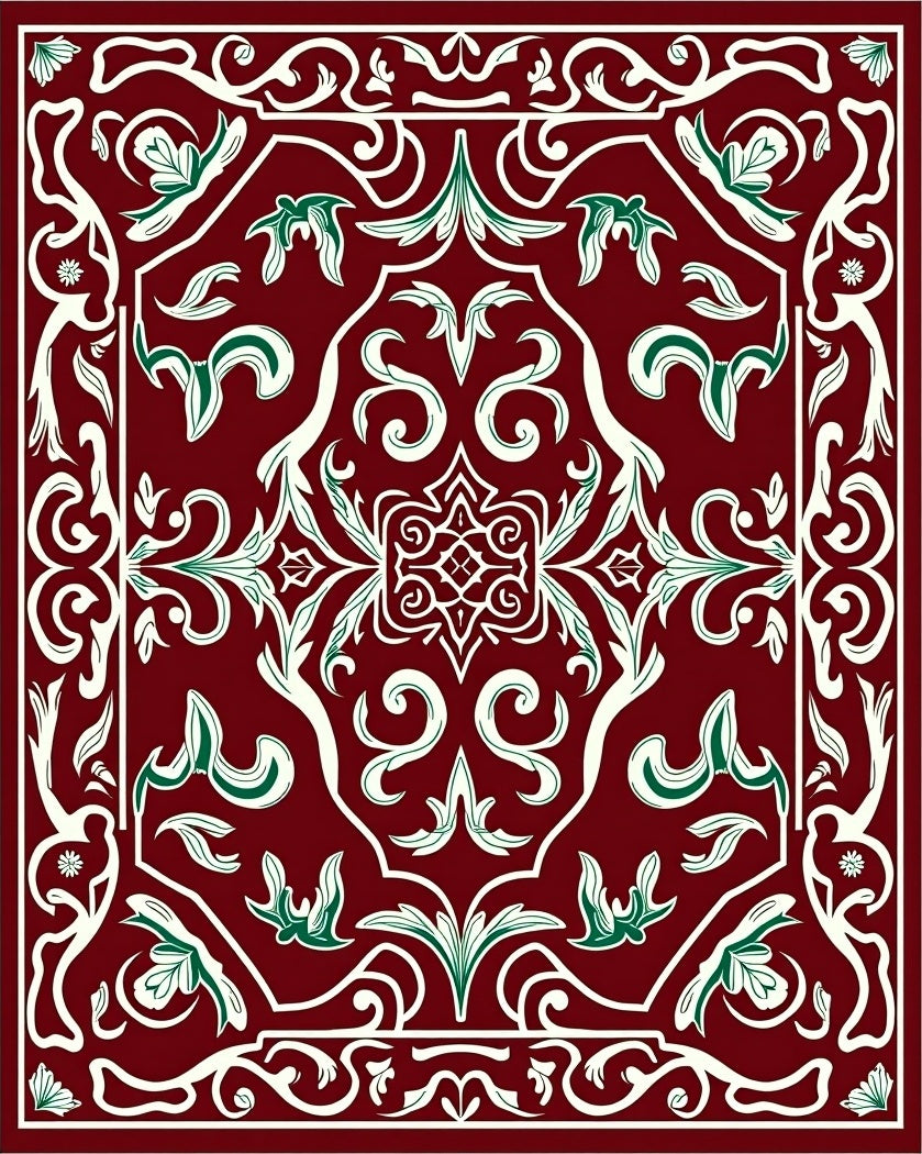 Rich Floral Swirl Decorative Rug