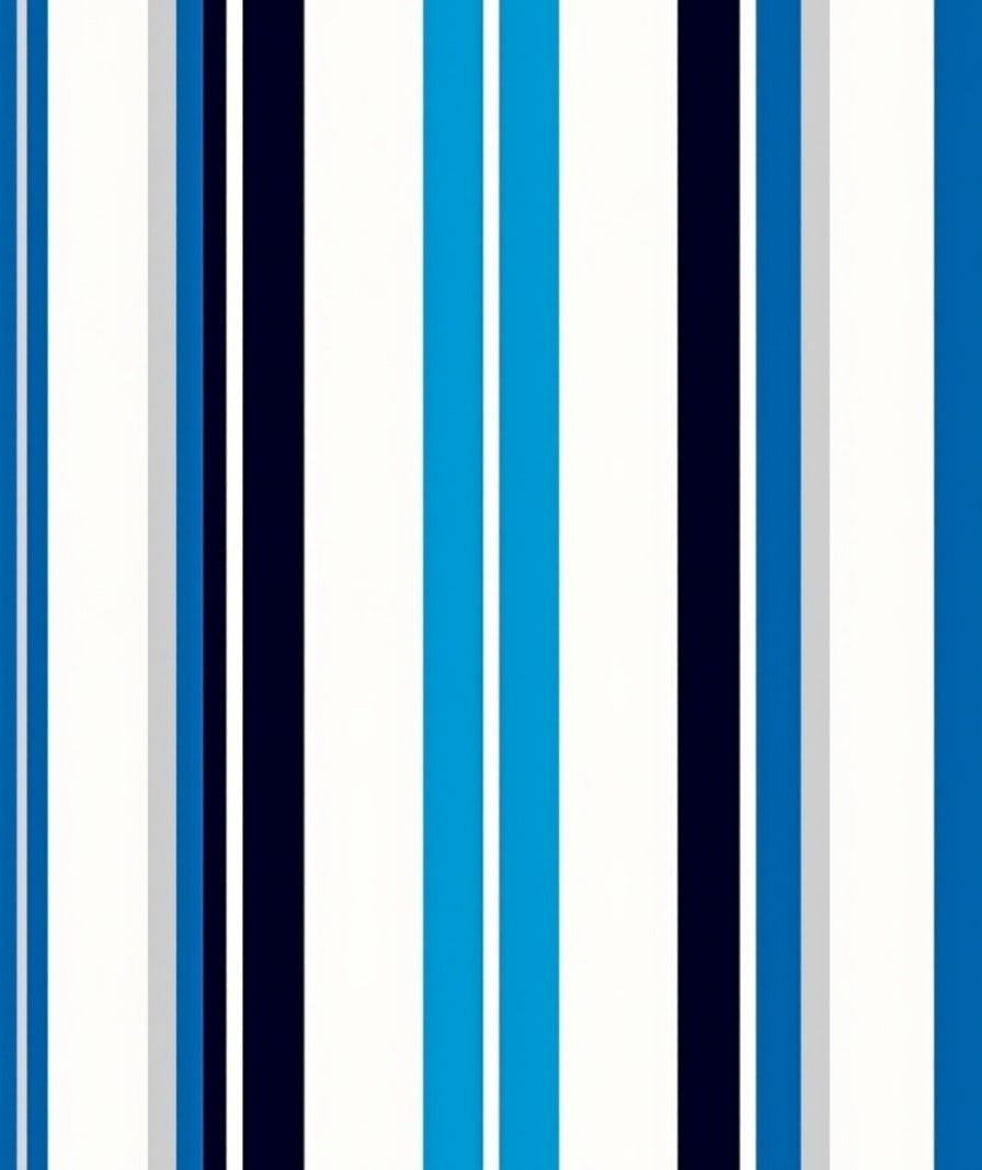 Bold Blue White Vertical Stripes Rug