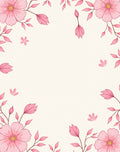Pink Floral Branch Pattern Rug