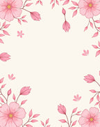 Pink Floral Branch Pattern Rug