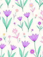 Whimsical Floral Outline Pattern Rug
