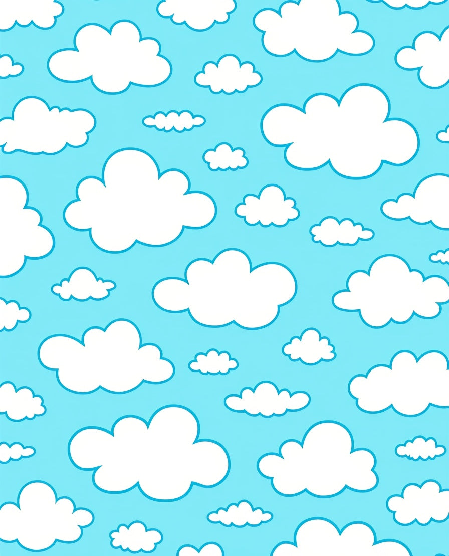 Whimsical Cloud Pattern For A Sky Rug