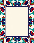Bold Floral Border Design Rug