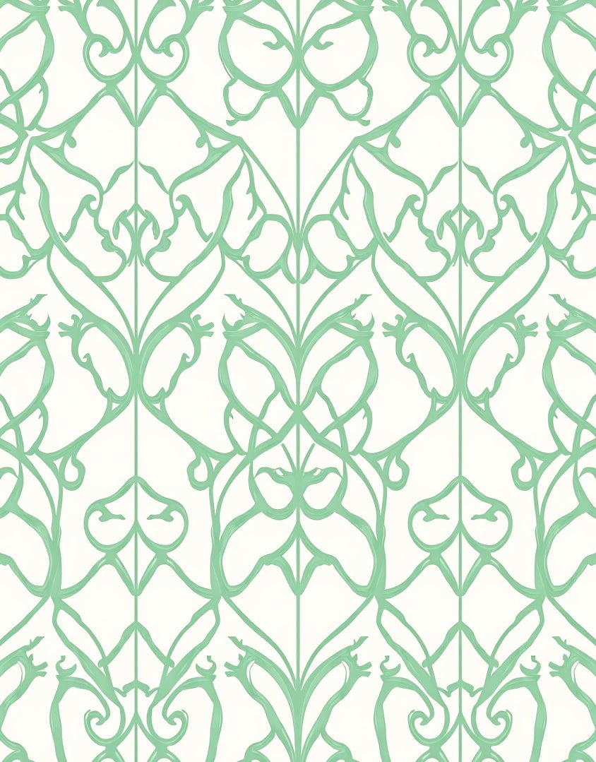 Abstract Flowing Green Pattern Rug