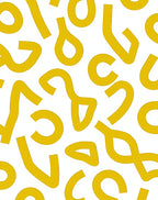 Abstract Yellow Shapes Pattern Rug