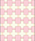 Soft Pink Cream Interlocking Squares Design Rug