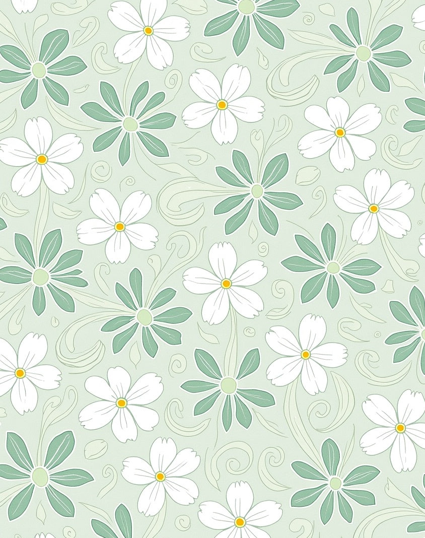 Pastel Floral And Swirl Pattern Rug
