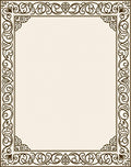 Elegant Scrollwork Botanical Edge Design Rug