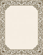 Elegant Scrollwork Botanical Edge Design Rug