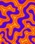 Groovy Swirls Orange Blue Pattern Rug