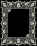 Ornate Floral Scrollwork Border Design Rug