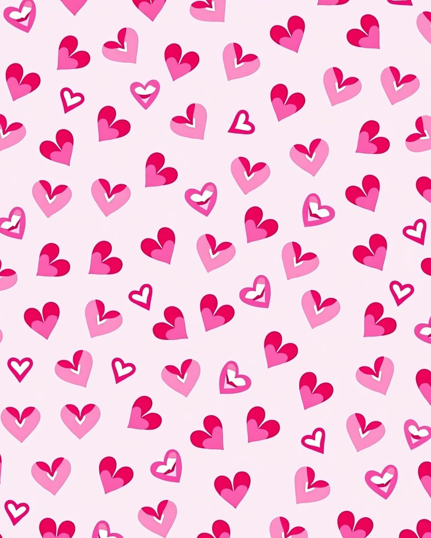 Charming Pink Hearts Pattern Rug