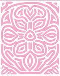 Pink Abstract Mandala Pattern Area Rug