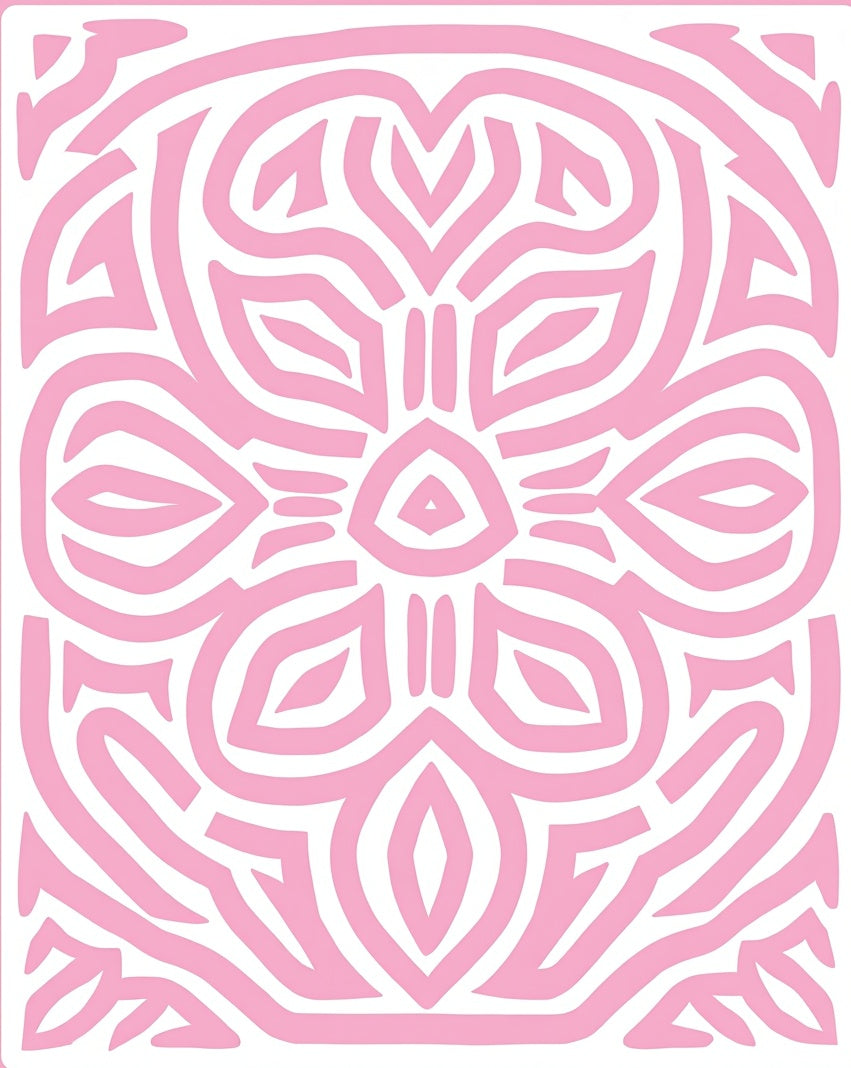 Pink Abstract Mandala Pattern Area Rug