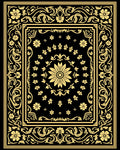 Vintage Floral Frame And Centerpiece Rug