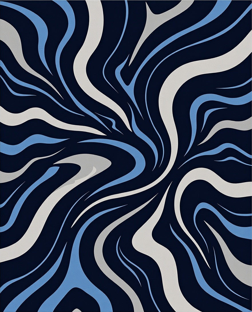 Abstract Flowing Wave Pattern Rug