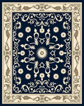 Classic Floral Bordered Medallion Design Rug