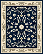Classic Floral Bordered Medallion Design Rug