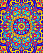 Vibrant Mandala Floral Pattern Rug